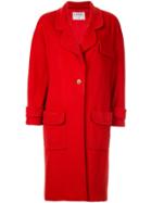 Chanel Pre-owned Cc Button Peacoat - Red