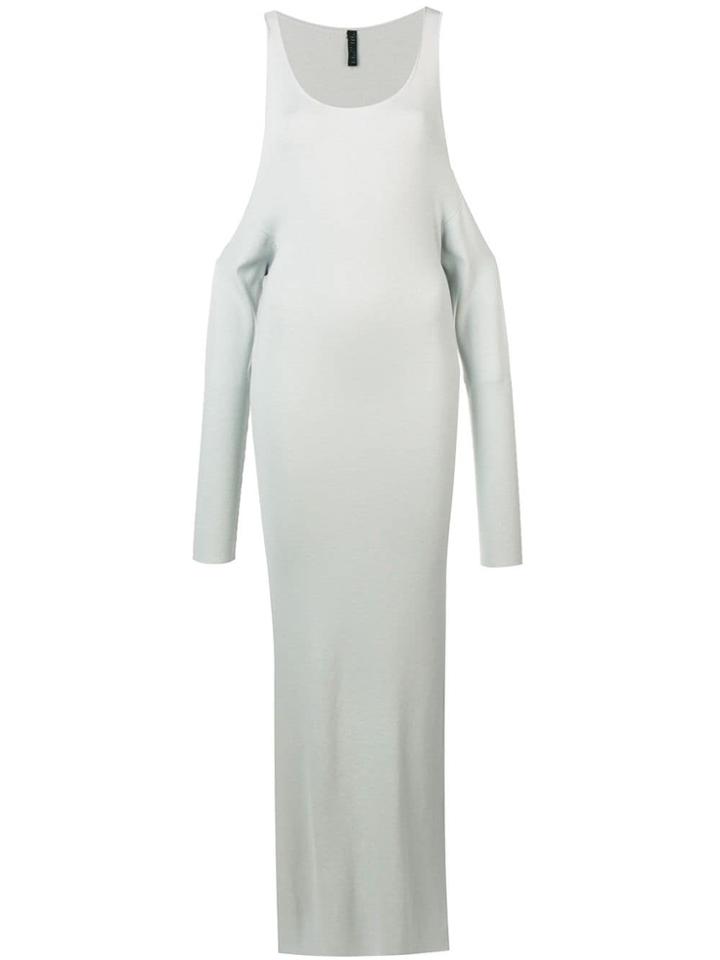Unravel Project Cold Shoulder Knitted Dress - Grey
