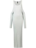 Unravel Project Cold Shoulder Knitted Dress - Grey