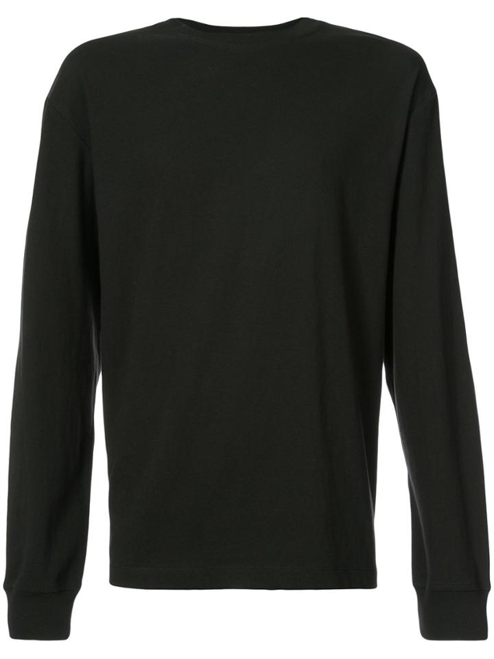 Alexander Wang Long-sleeved Crew Neck Top - Black