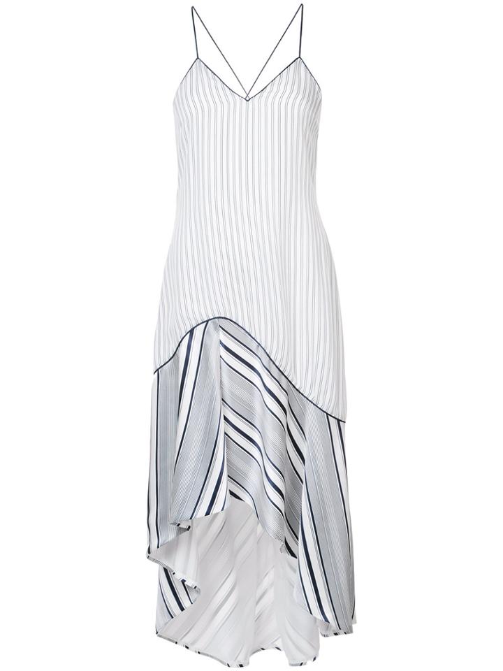 Jonathan Simkhai Striped High Low Dress - White