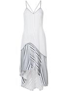 Jonathan Simkhai Striped High Low Dress - White