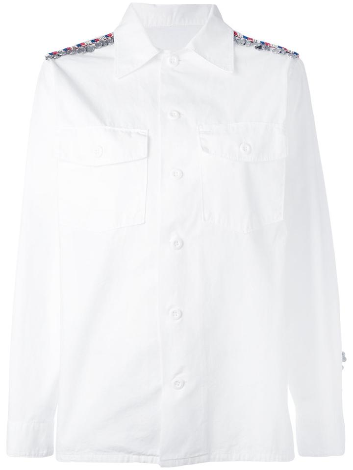 Amen - Embellished Shoulder Shirt - Women - Cotton - 40, White, Cotton