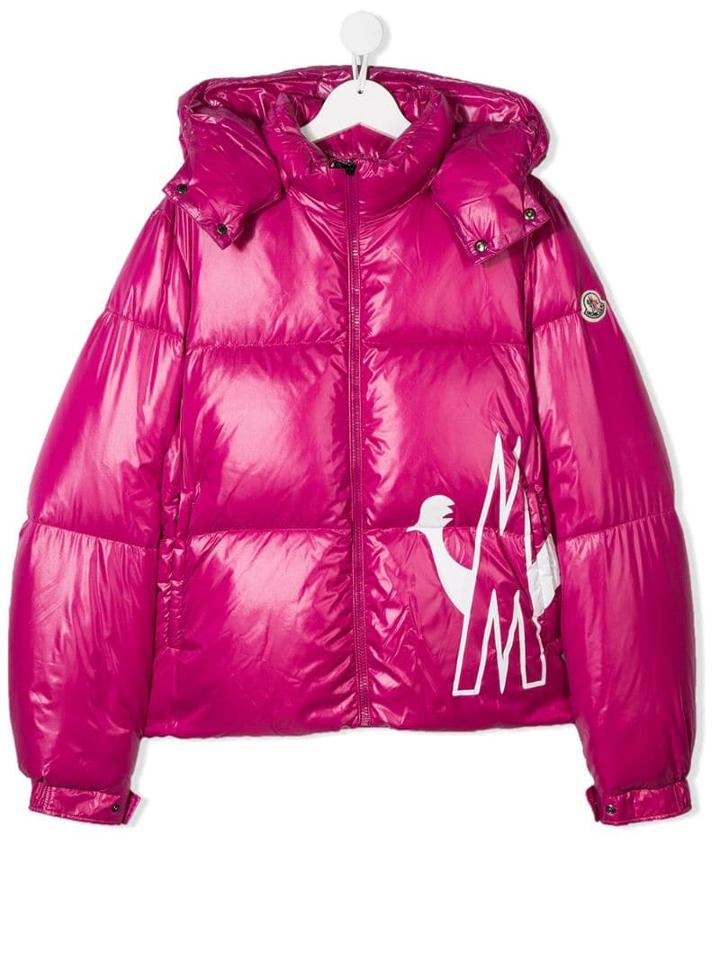 Moncler Kids Logo Puffer Jacket - Pink
