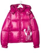 Moncler Kids Logo Puffer Jacket - Pink