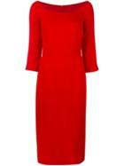 Ultràchic Fitted Midi Dress, Women's, Size: 44, Red, Polyester/spandex/elastane/acetate/pbt Elite