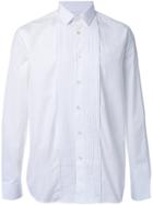 Saint Laurent Pleated Placket Long Sleeve Shirt - White