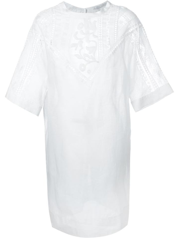 Ermanno Scervino Embroidered Shift Dress, Women's, Size: 38, White, Cotton/polyimide/ramie