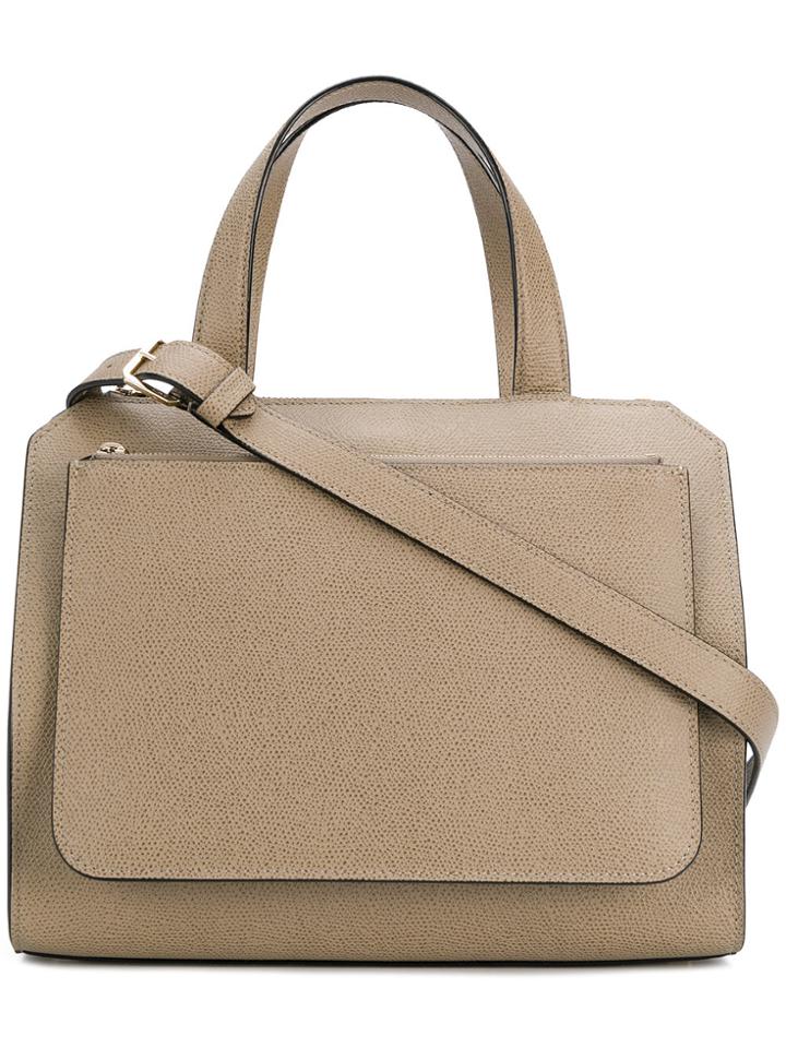 Valextra Textured Shoulder Bag - Nude & Neutrals