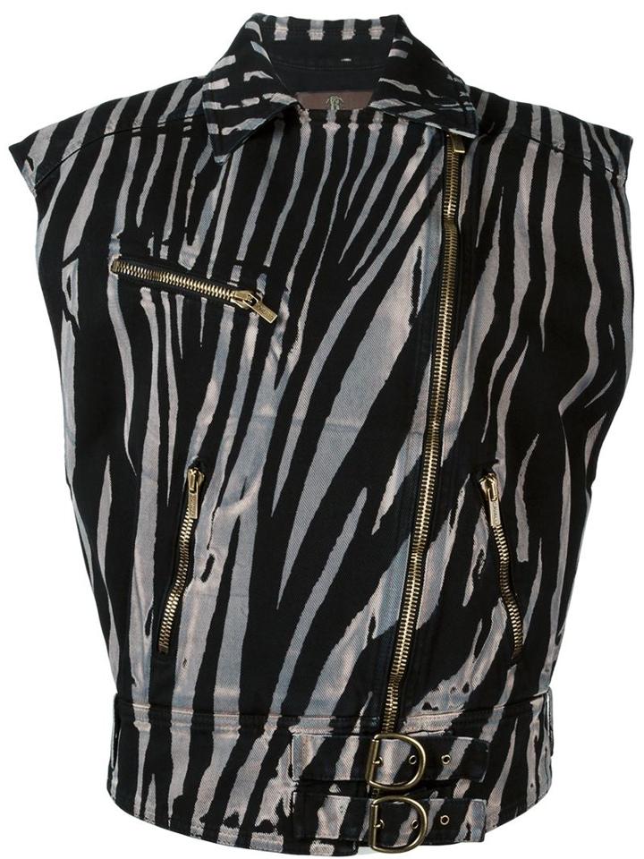 Roberto Cavalli Zebra Print Waistcoat