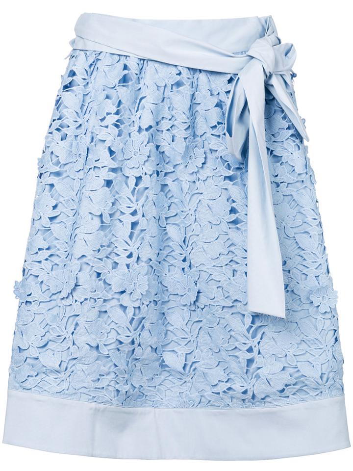 Steffen Schraut Floral Embroidered Skirt - Blue