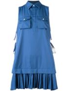 Dsquared2 - Pleated Shirt Mini Dress - Women - Cotton - 44, Women's, Blue, Cotton