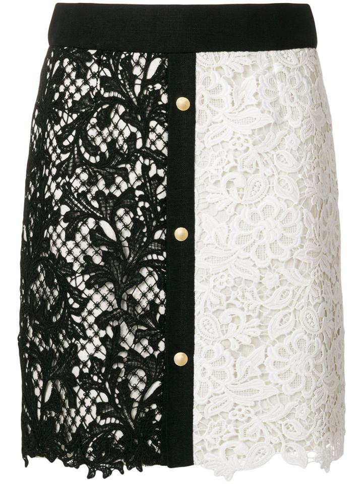 Fausto Puglisi Macramé Embroidered Skirt - Black