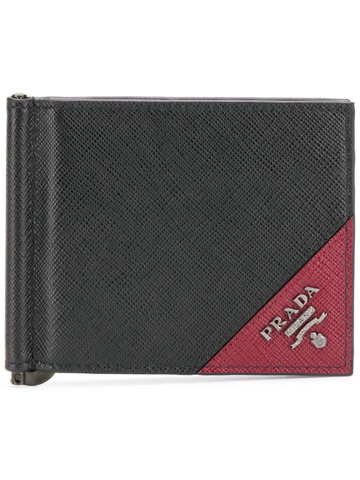 Prada Leather Logo Wallet - Black