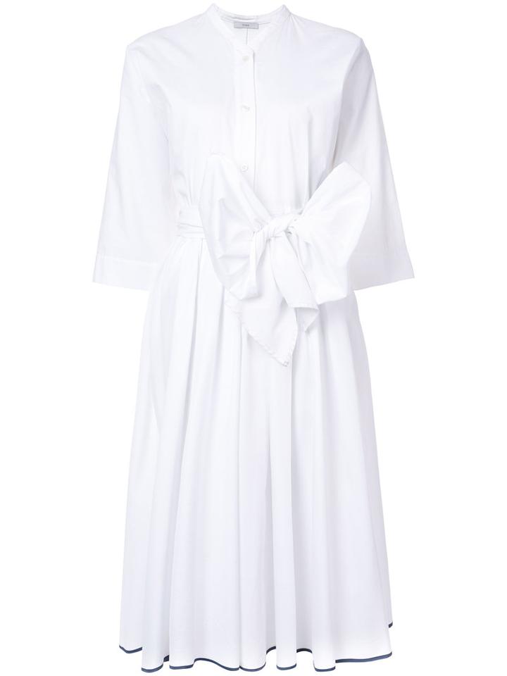 Tome - Front Bow Midi Dress - Women - Cotton - 0, White, Cotton