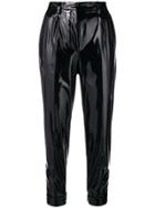 No21 Vinyl Slim Trousers - Black