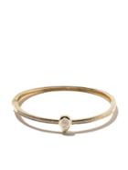As29 18kt Yellow Gold Calvet Large Pear Illusion Pave Diamond Bangle