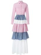 Daizy Shely Long Tiered Shirt Dress