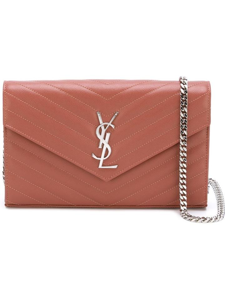 Saint Laurent 'monogram' Shoulder Bag, Women's, Pink/purple, Leather