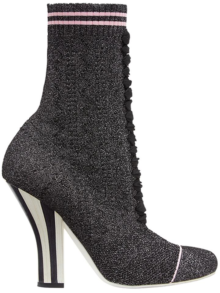 Fendi Stretch Fabric Boots - Black