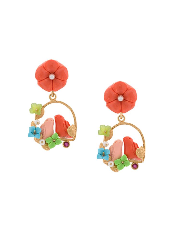 Of Rare Origin Birds Earrings - Pink & Purple