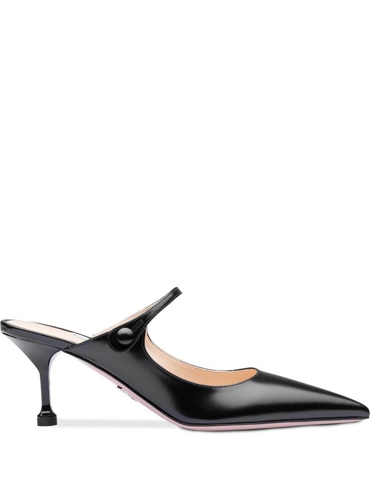 Prada Slip-on Pointed Mules - Black