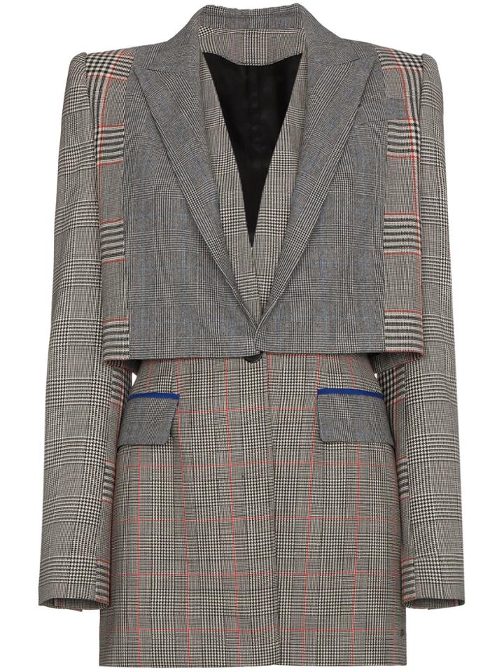 Alexander Mcqueen Prince Of Wales Checked Wool Blazer - Grey
