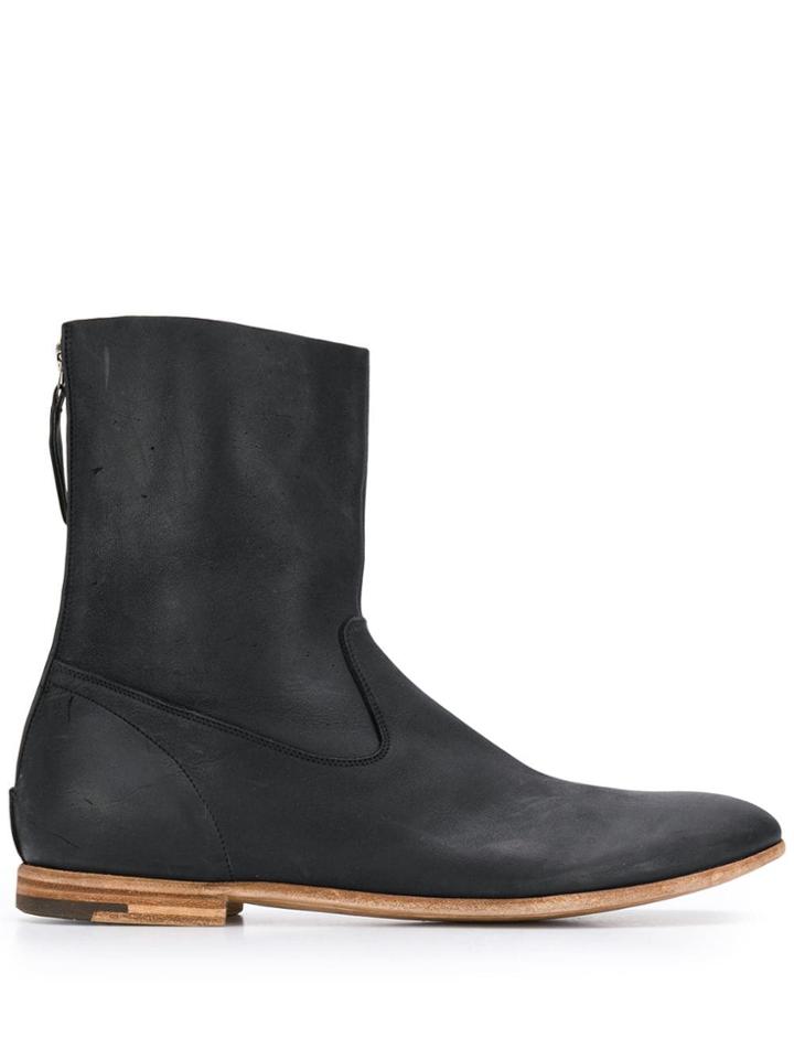 Premiata Flat Ankle Boots - Black