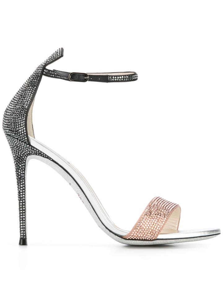 René Caovilla Studded Sandals - Nude & Neutrals