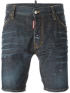 Dsquared2 Denim Shorts, Men's, Size: 50, Blue, Cotton/spandex/elastane/calf Leather