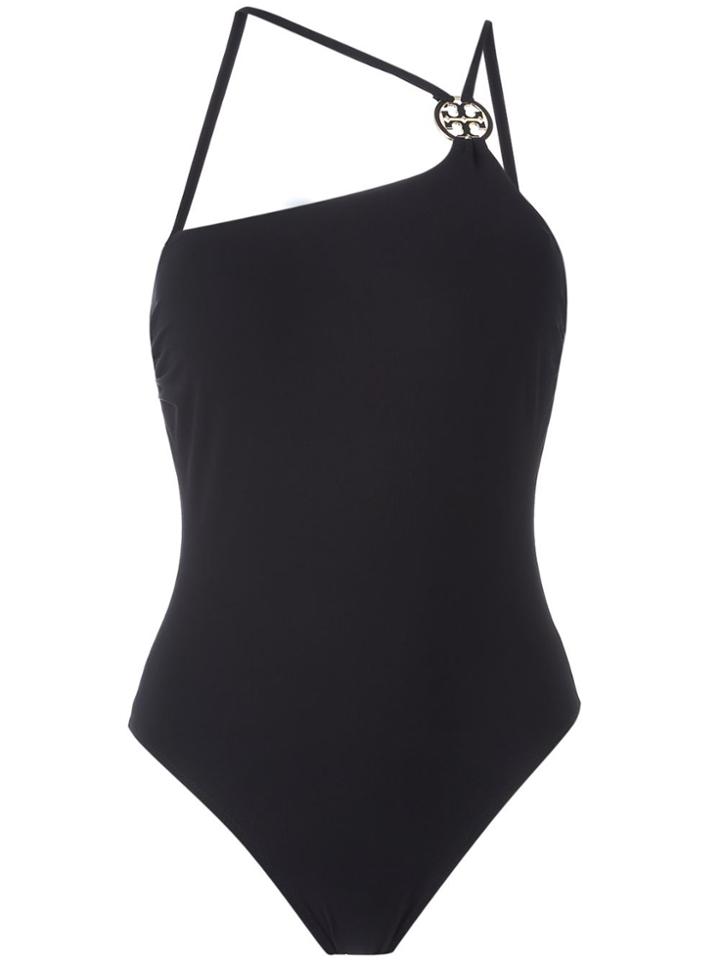 Tory Burch One Shoulder Strap Swimsuit - Black