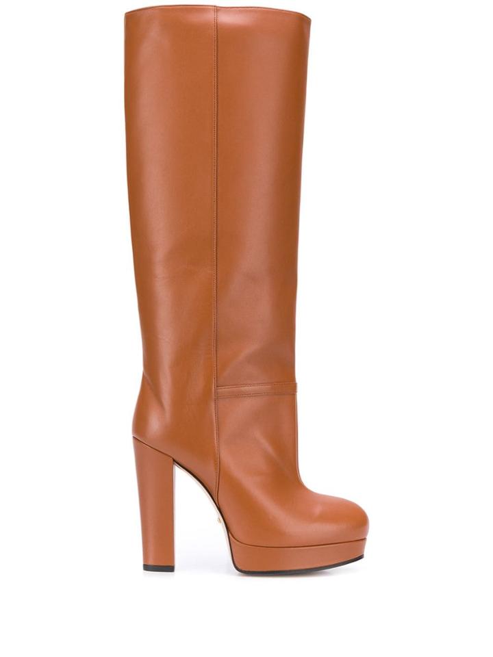 Gucci Pull-on Platform Boots - Brown