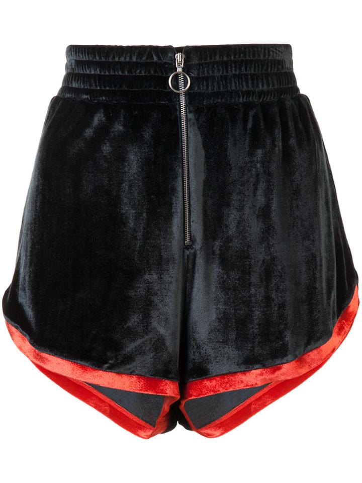 Fleur Du Mal Zip Front Shorts - Blue