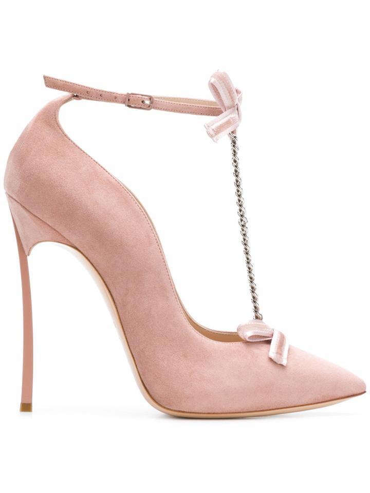 Casadei Blade T-bar Pumps - Pink & Purple