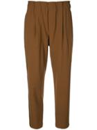 Brunello Cucinelli Cropped Loose-fit Trousers - Brown