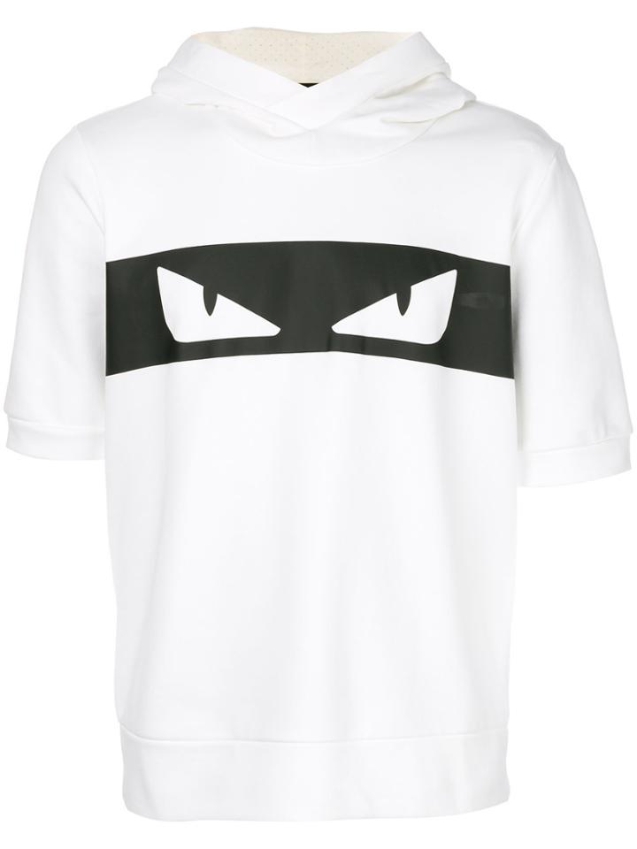 Fendi Short-sleeved Printed Hoodie - White