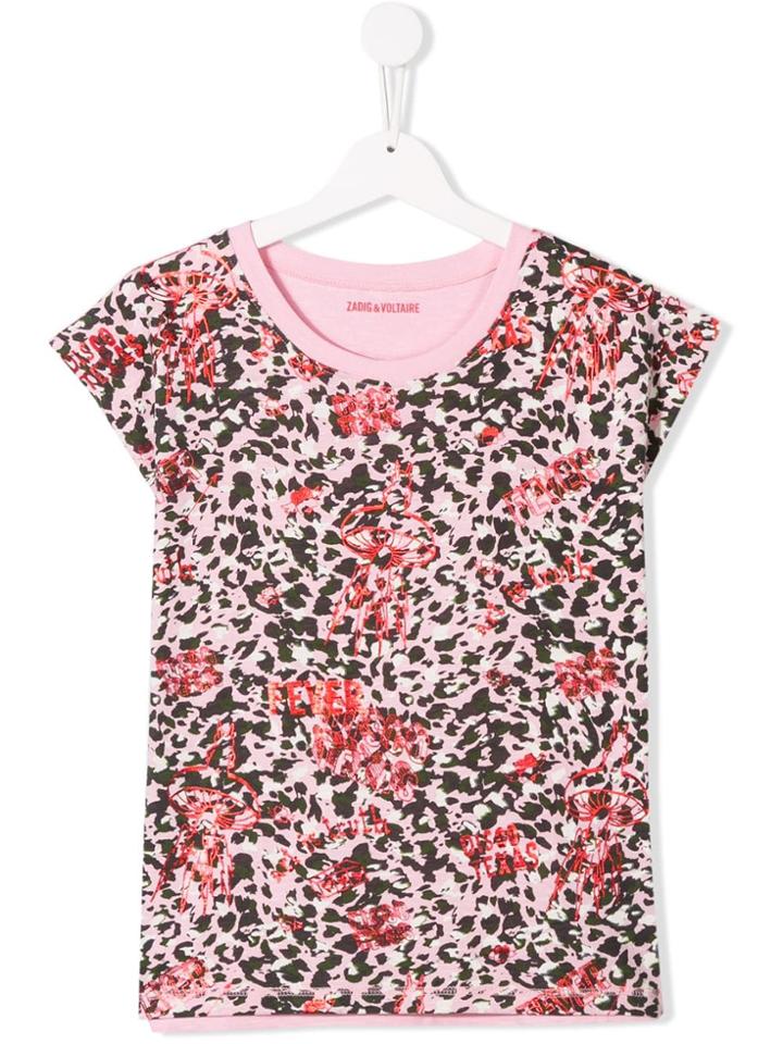 Zadig & Voltaire Kids Printed T-shirt - Pink
