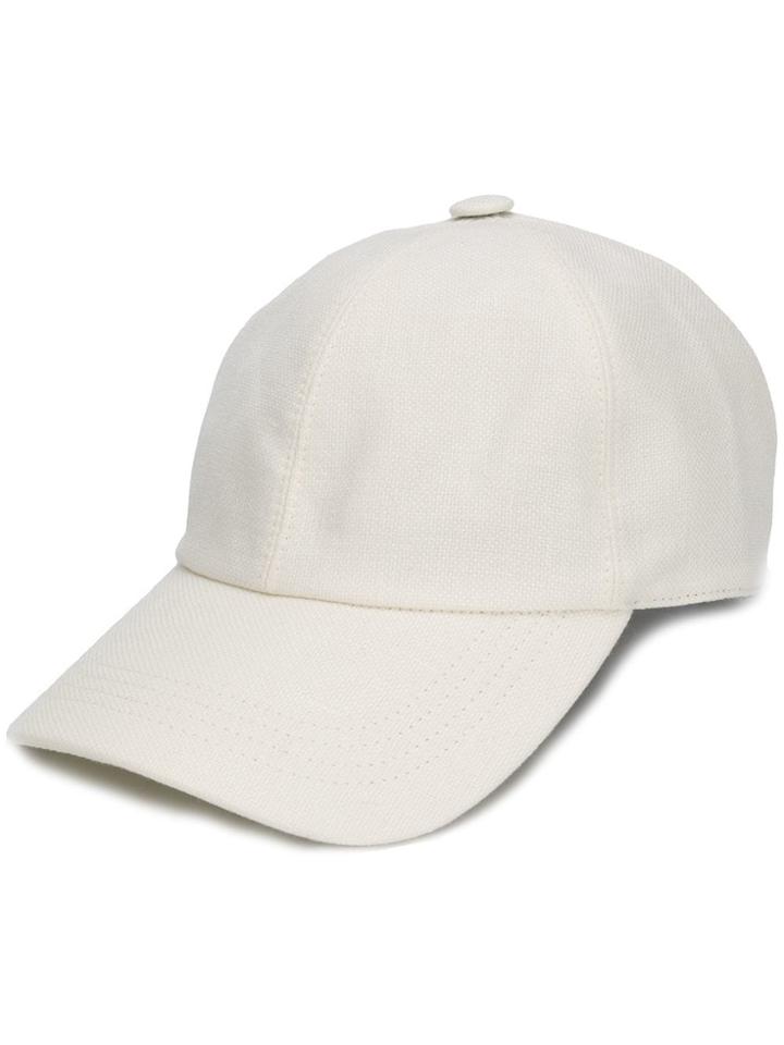 Brunello Cucinelli Hopsack Baseball Cap - White