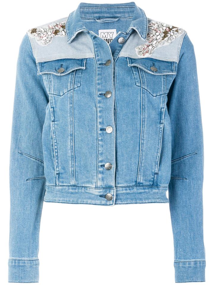 Twin-set Embellished Denim Jacket - Blue