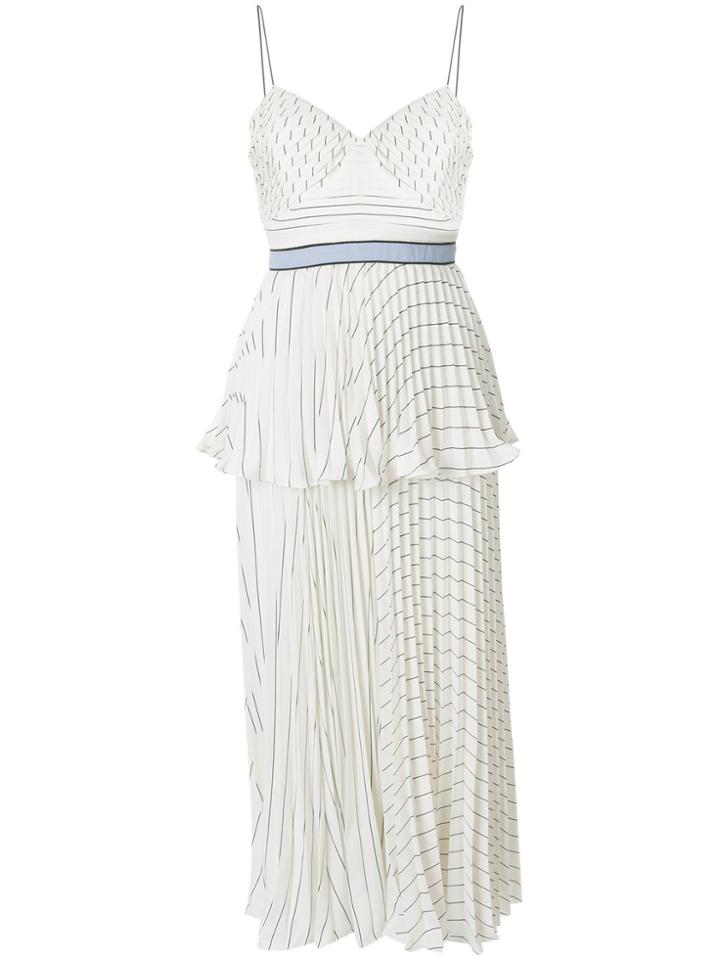 Self-portrait Pleated Two Part Dress - White