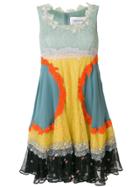 Valentino Lace Panelled Dress - Multicolour