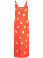 Mansur Gavriel Floral Embroidered Dress - Orange
