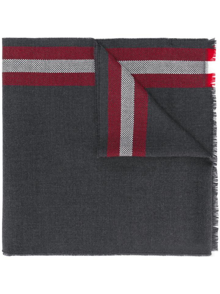 Bally Striped Woven Scarf - Grey