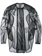 Di Liborio Mesh Patch Shirt Jacket, Men's, Size: 52, Black, Silk/polyester