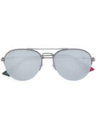 Gucci Eyewear Double Bridge Sunglasses - Metallic