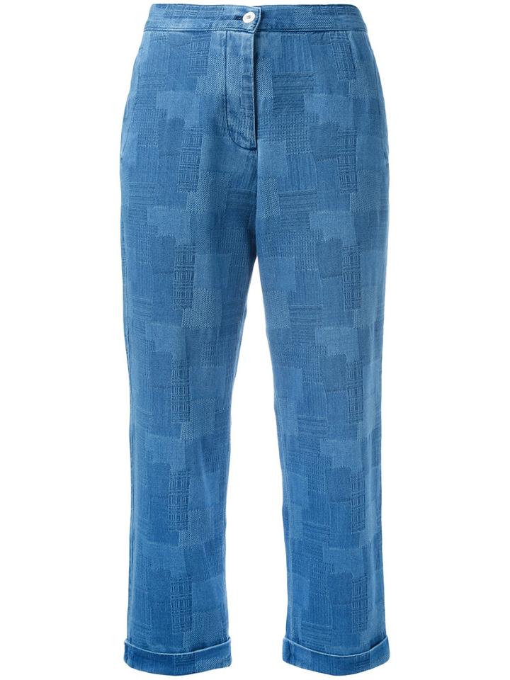 Ymc Patterned Jeans, Women's, Size: 10, Blue, Cotton