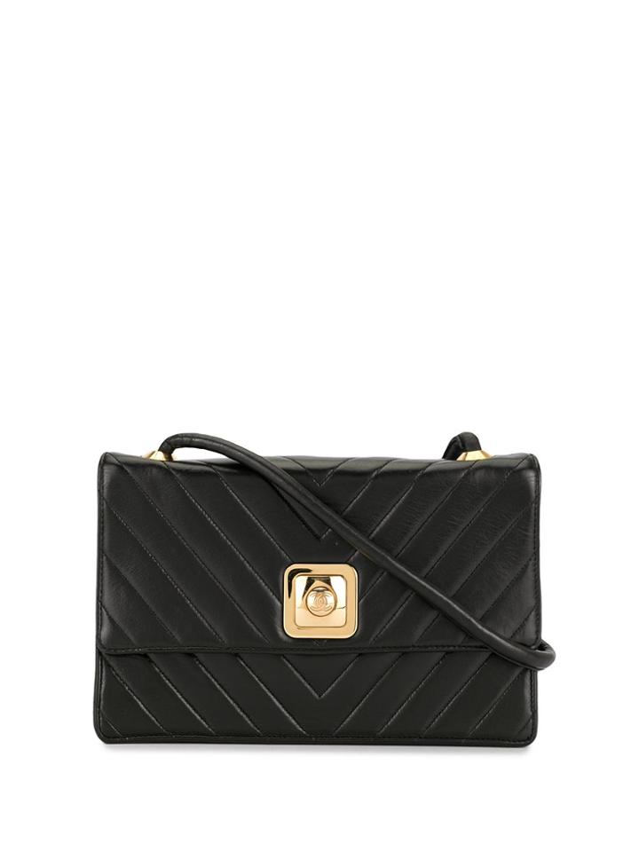Chanel Pre-owned 1992 V Stitch Cross Body Bag - Black
