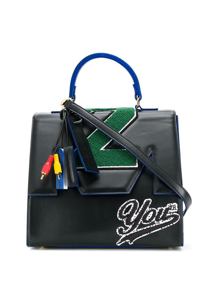 Msgm Patchwork Tote Bag - Black