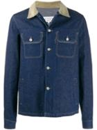 Maison Margiela Contrast Corduroy Collar Denim Jacket - Blue