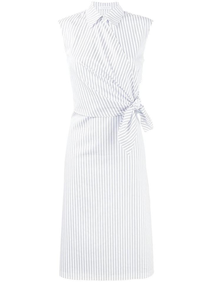 J.w.anderson Sleeveless Stripe Dress, Women's, Size: 14, White, Cotton